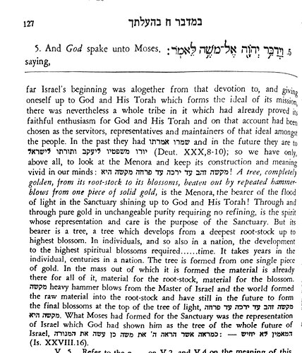 RSRH Bamidbar 8-4 Symbolism of the Menorah